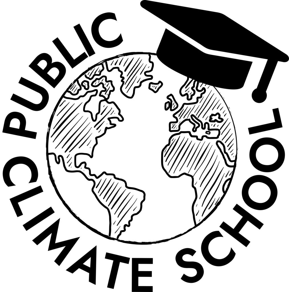 Public Climate School Logo in schwarz auf transparentem Hintergrund